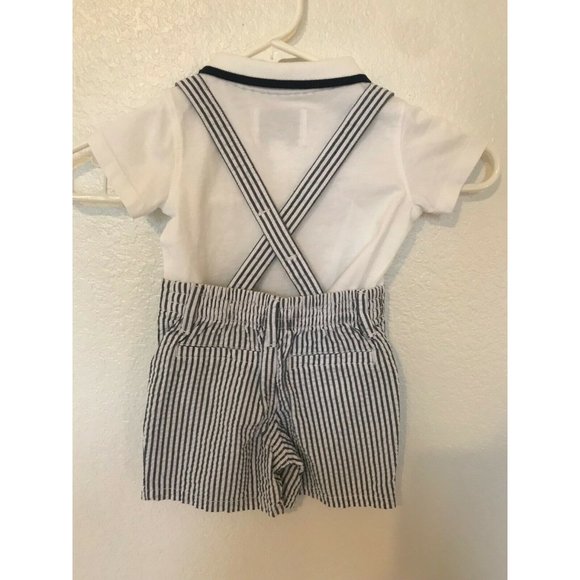 Gymboree Two Piece Outfit Set Blue and White Boy's Size 6-12 M - Picture 4 of 4